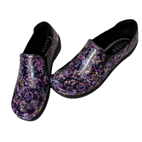 Klogs Women's Moxy  Nursing Shoes Sz 6.5M Purple/Pink Floral - Picture 1 of 11